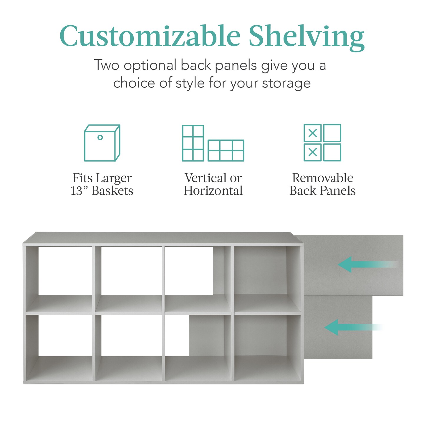 Best Choice Products 8-Cube Bookshelf, 13.5in Display Storage System, Organizer w/ Removable Back Panels