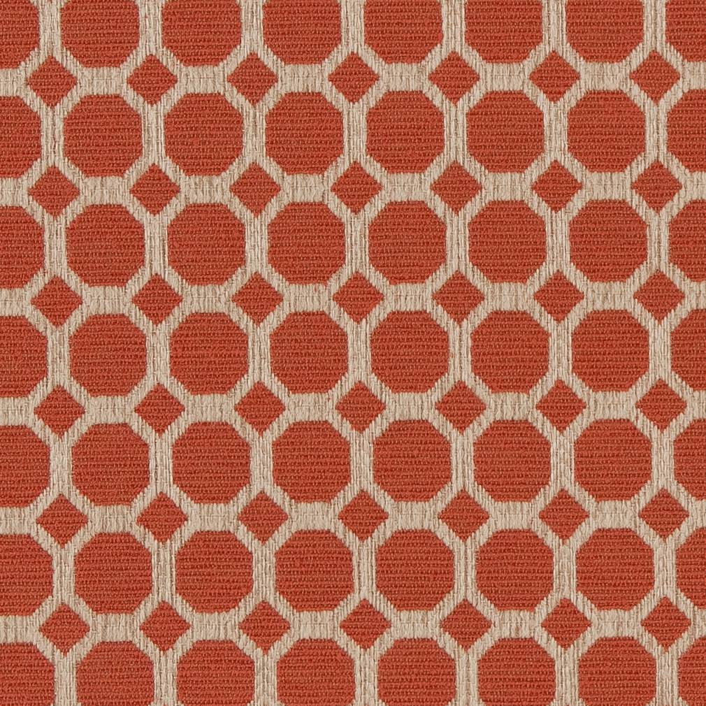 Spice Honeycomb - Orange & Rust Abstract & Geometric Upholstery Fabric 54 Inches"