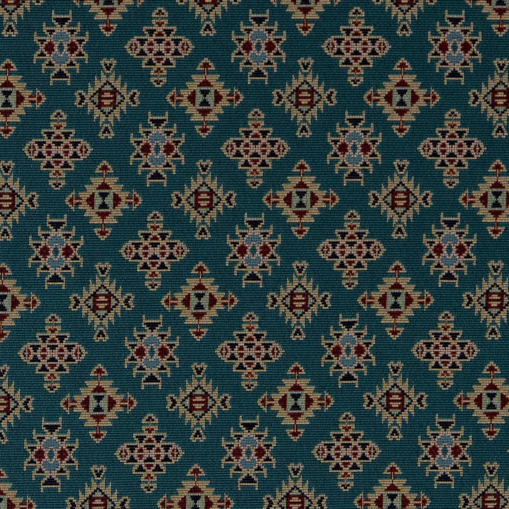 Turquoise - Aqua & Teal Global,Small Scale,Southwestern Upholstery Fabric 54 Inches"