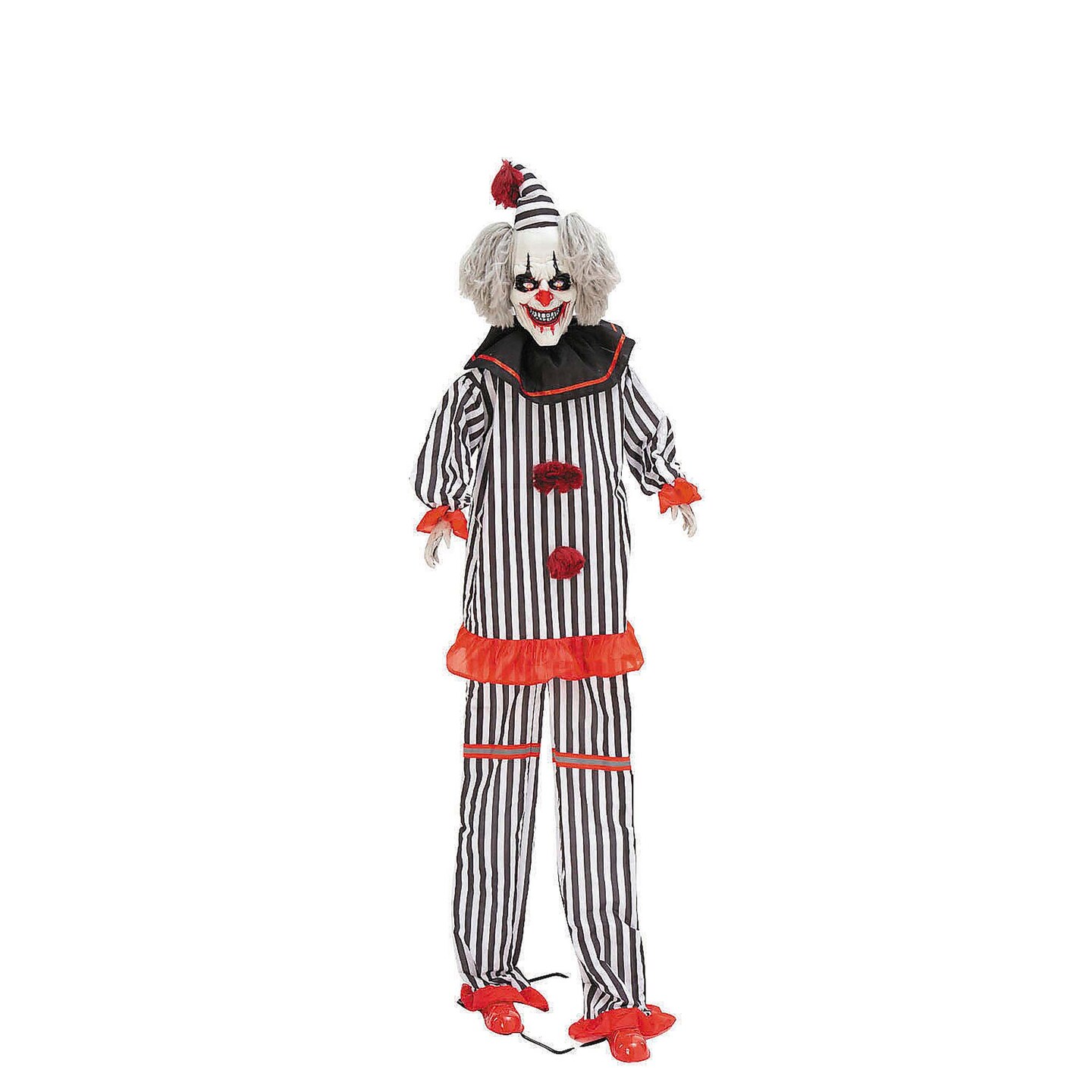 8 Ft. 2&#x22; Light-Up Lifting Clown with Hat Halloween Decoration