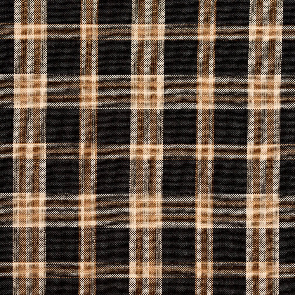 Onyx Plaid - Black Plaid Upholstery Fabric 54 Inches&#x22;