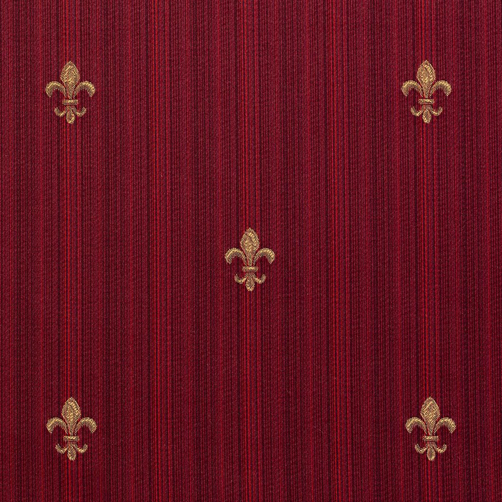 Ruby Medallion - Red & Burgundy Small Scale Upholstery Fabric 54 Inches"