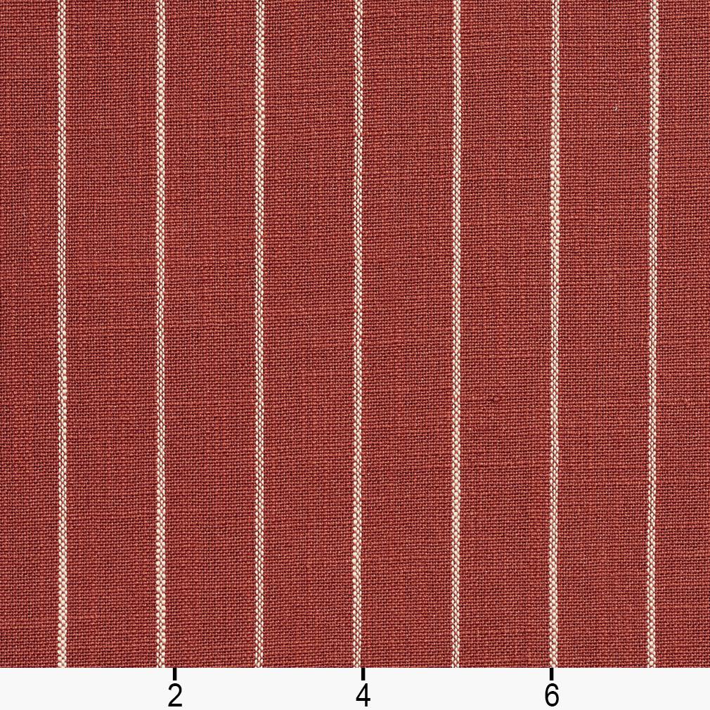 Brick Pinstripe - Red & Burgundy Stripe Upholstery Fabric 54 Inches"