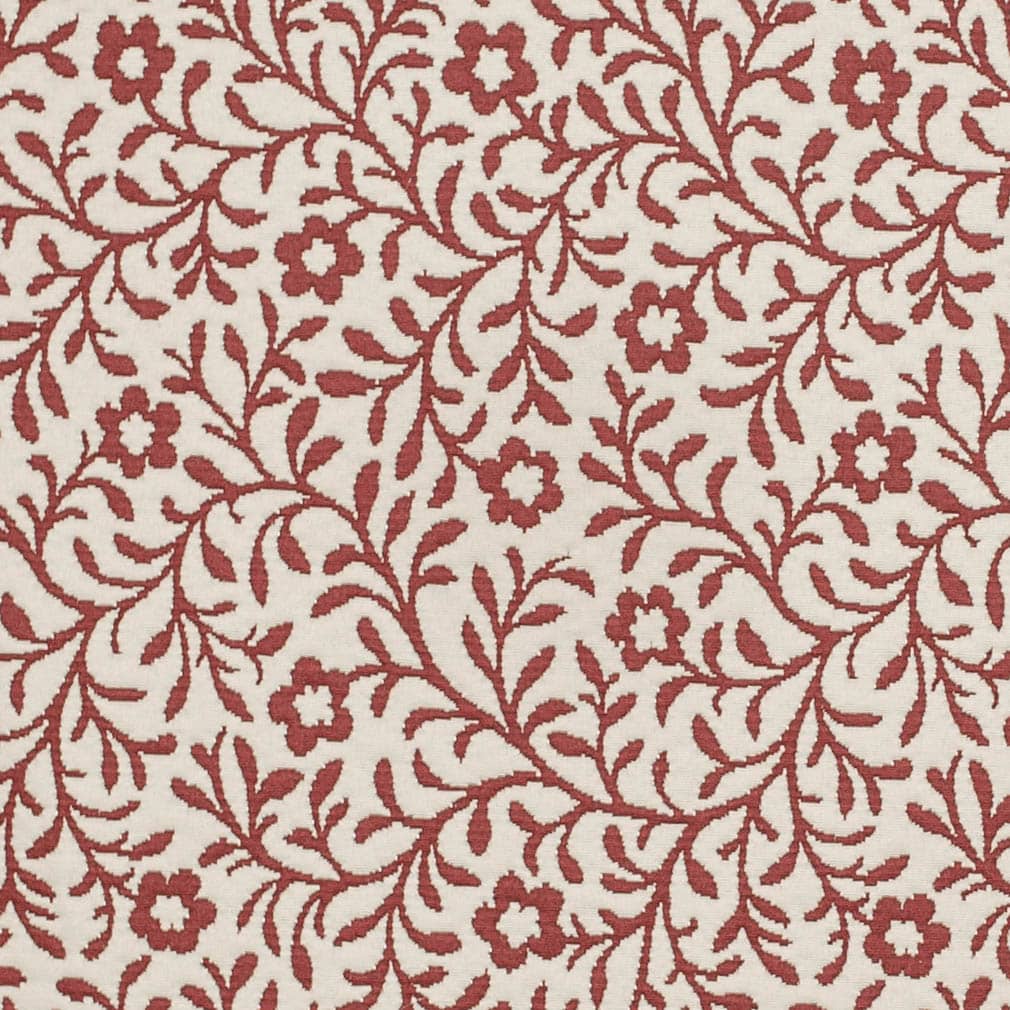 Ruby Petite - Red & Burgundy Floral,Leaves Upholstery Fabric 54 Inches"