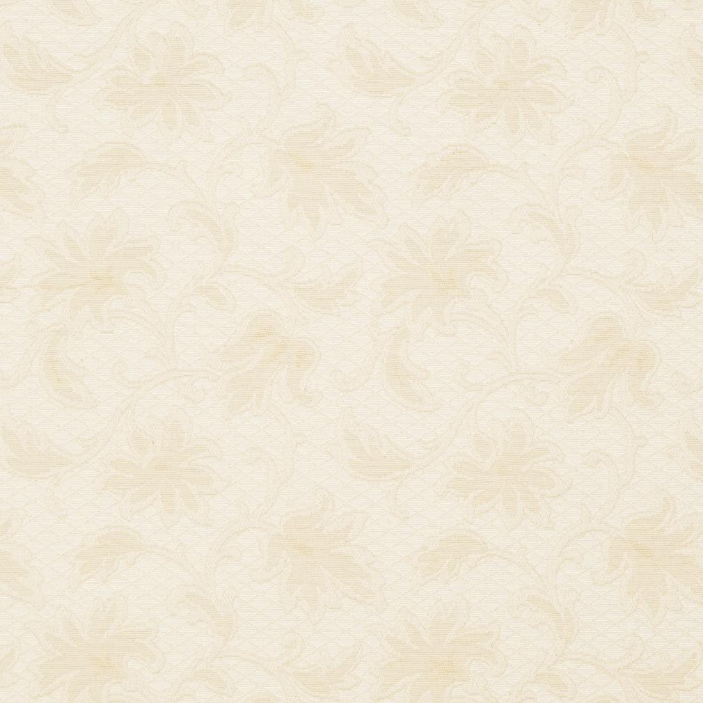 Ivory/Trellis - White & Ivory Floral Upholstery Fabric 54 Inches"