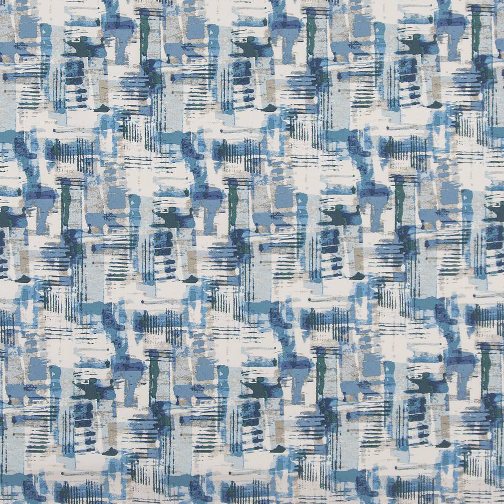 Havana - Blue Abstract & Geometric Upholstery Fabric 54 Inches"