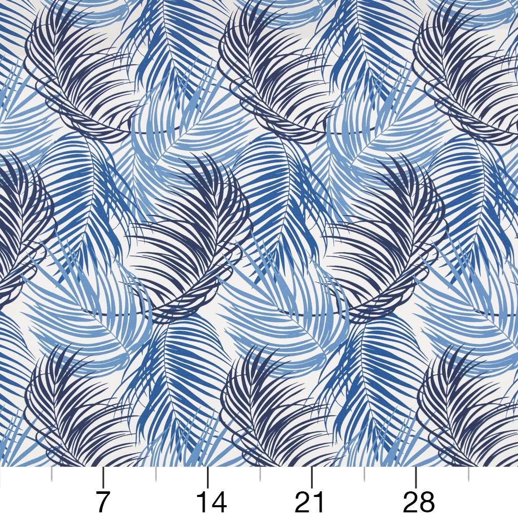 Ocean Breeze - Blue Leaves,Tropical &#x26; Botanical Upholstery Fabric 54 Inches&#x22;