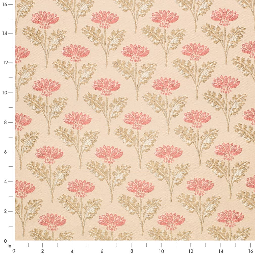 Grace Coral - Coral & Peach,Pink Floral Upholstery Fabric 54 Inches"
