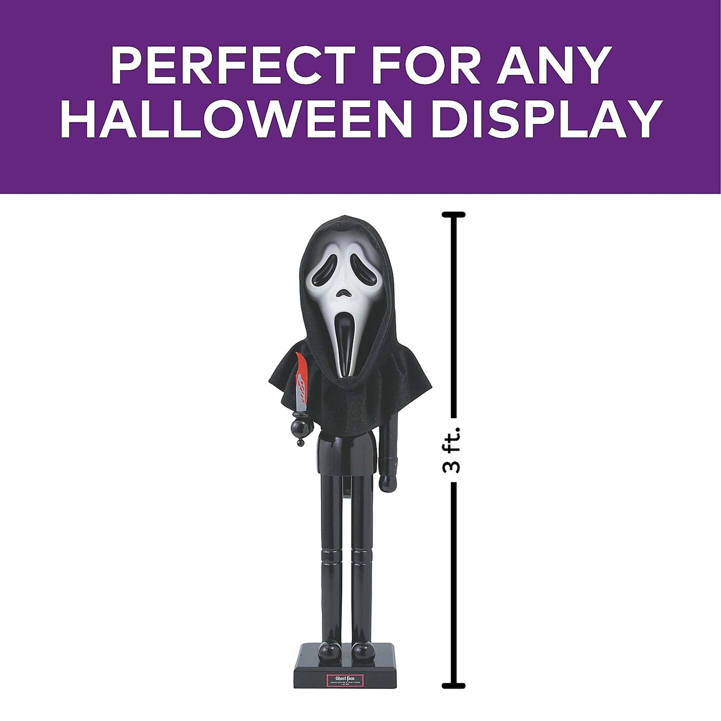 3 Foot Ghost Face Collectible Holiday Horror Nutcracker Decoration