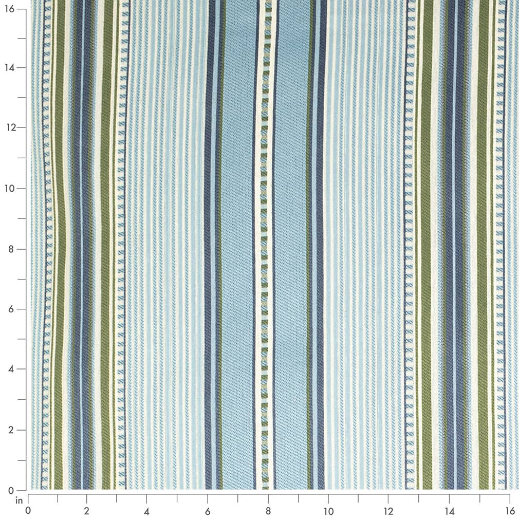 Terrace Pool - Aqua & Teal Stripe Upholstery Fabric 54 Inches"