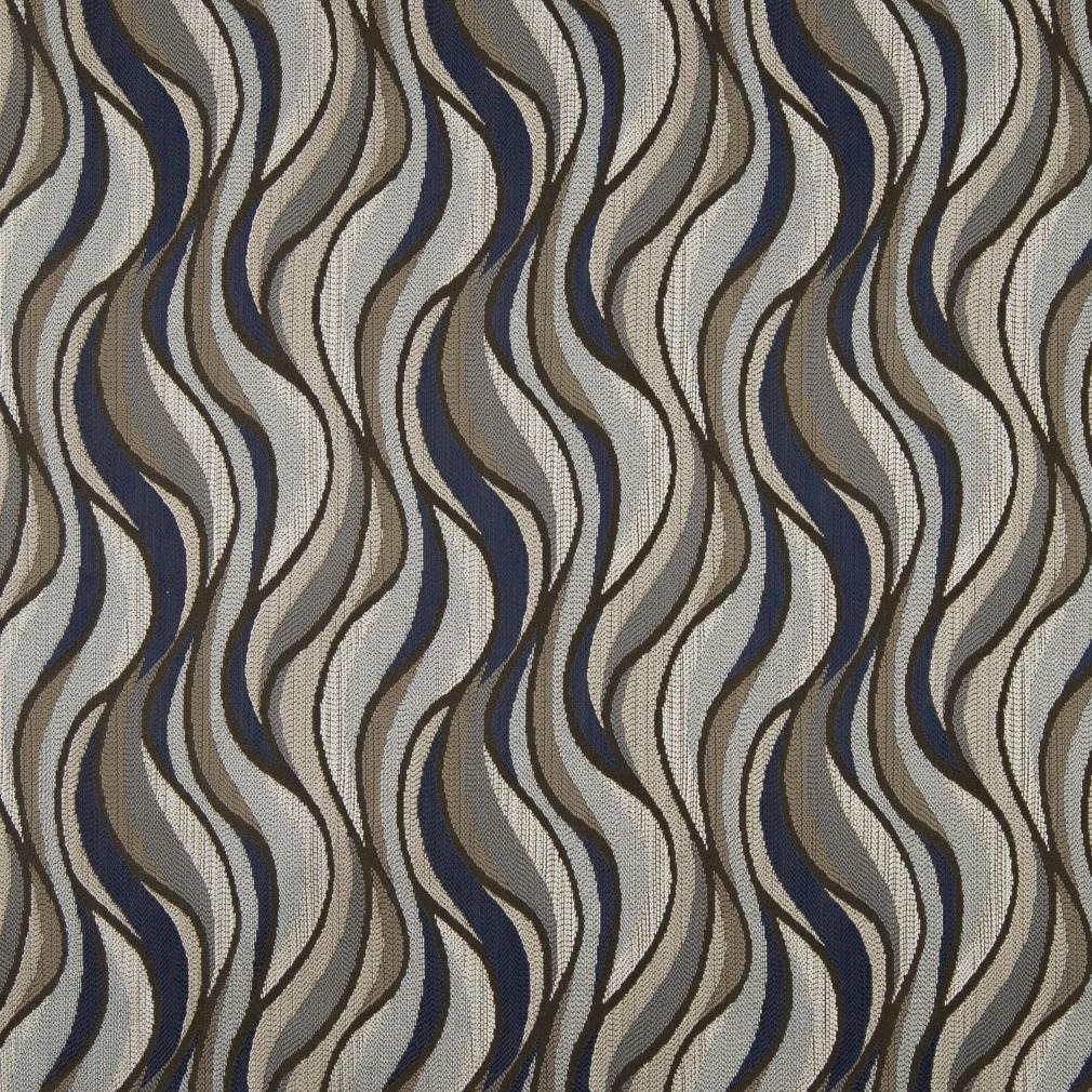 Niagara/Storm - Blue,Brown,Grey & Silver Abstract & Geometric Upholstery Fabric 54 Inches"