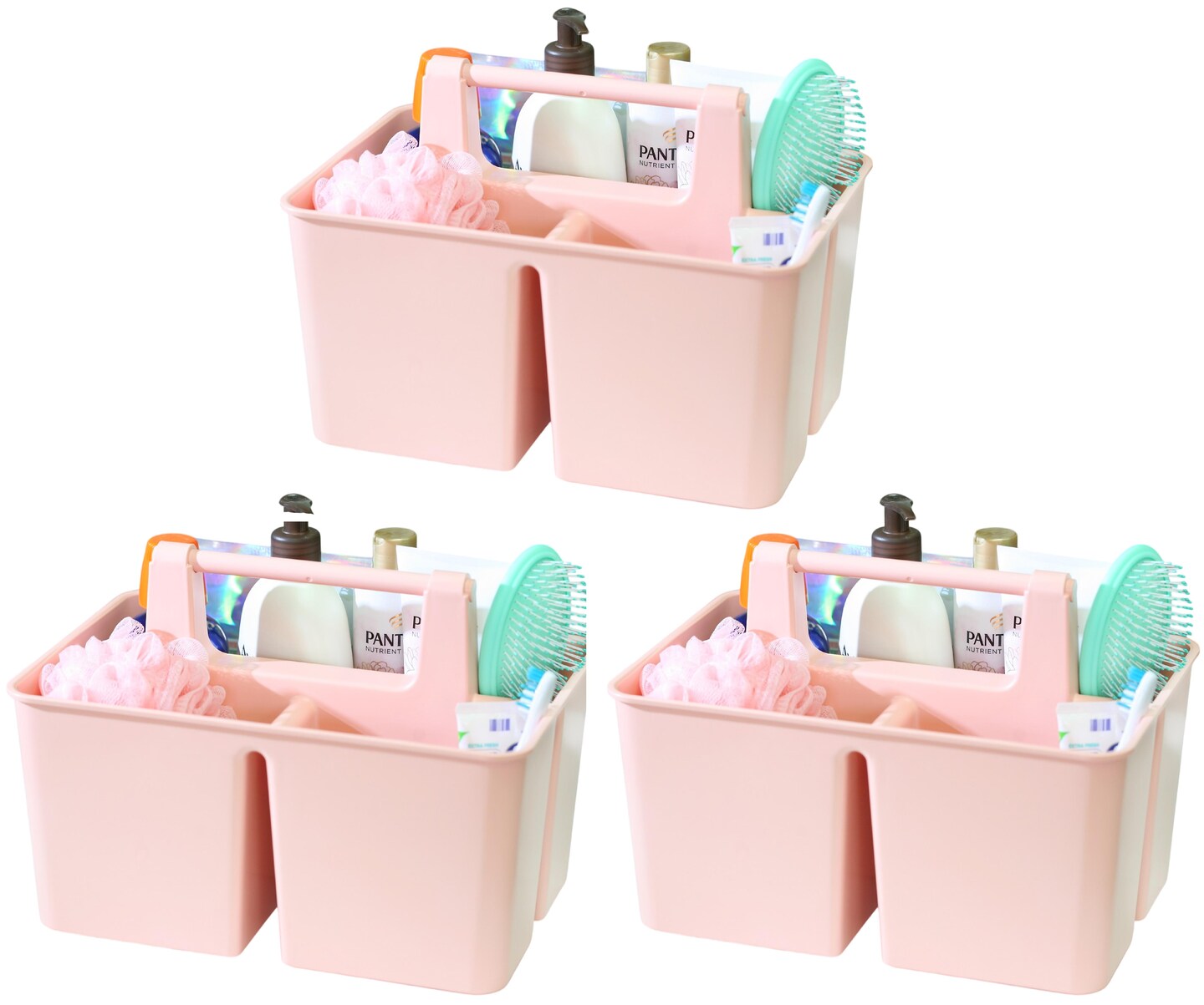 Enjoy Organizer | Shower Caddy Organizer with Handle, 3 Compartments, Portable Storage Bin for Bathroom, Dorm, Gym -Made In USA