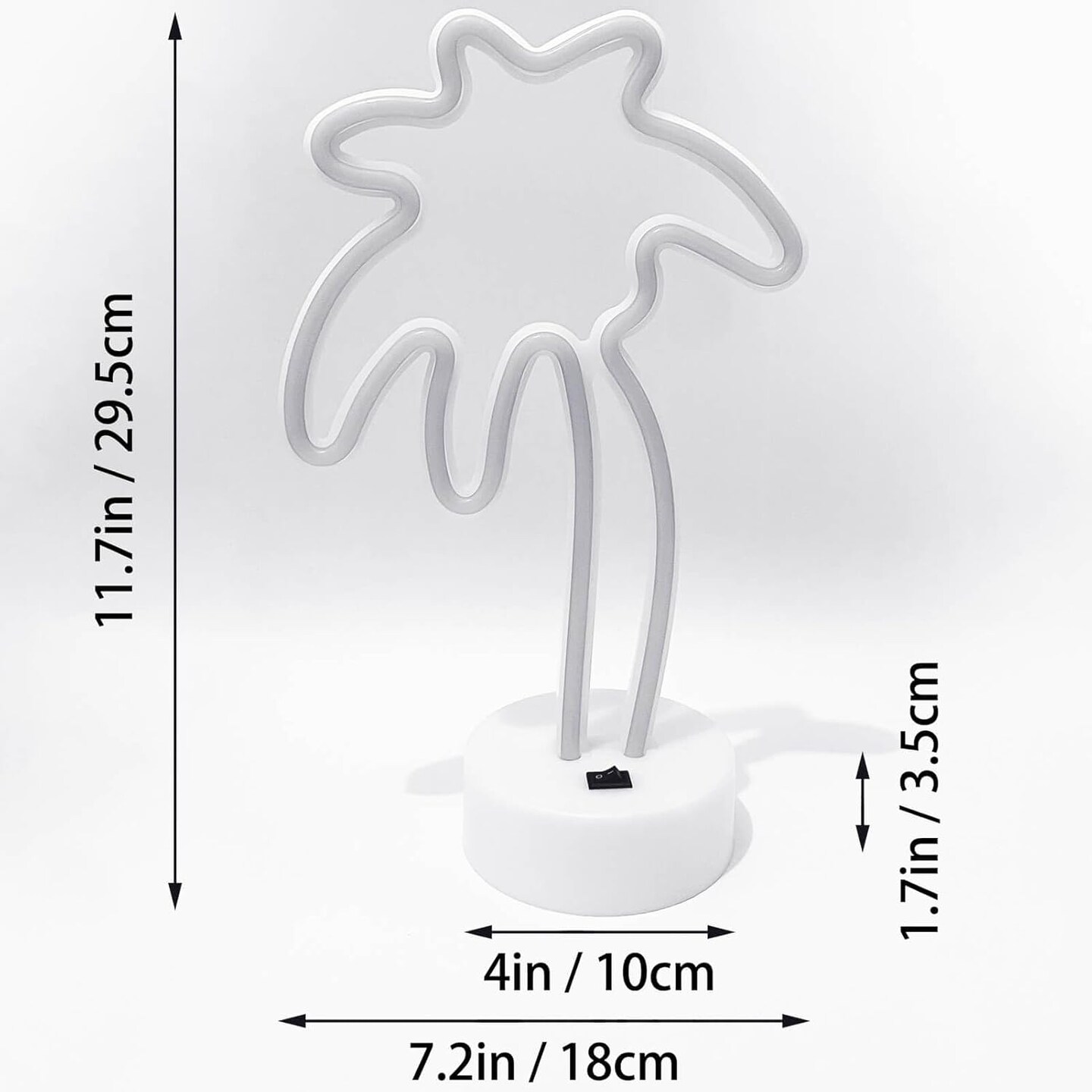 Summer Green Palm Tree Neon Sign – LED Lamp, USB/Battery Operated, Small