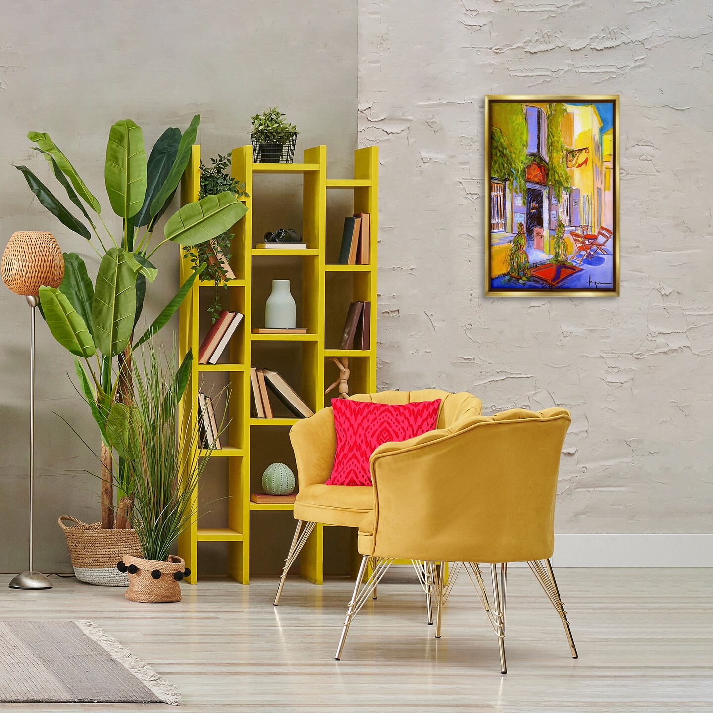Stupell Industries Traditional Shoe Shop Building Framed Floater Canvas Wall Art Design by David Drost