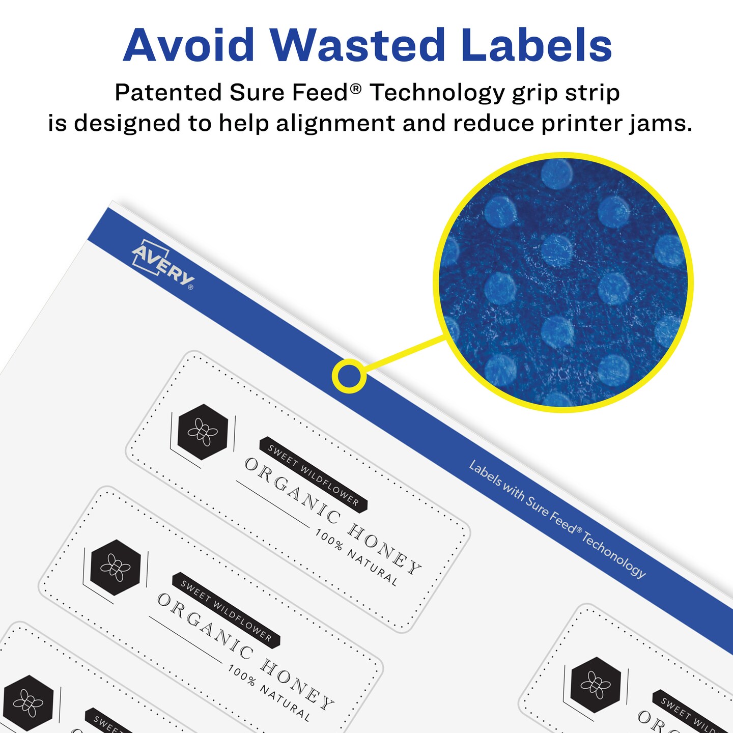 Avery Glossy Clear Rectangle Labels with Sure Feed, 1&#x22; x 2-5/8&#x22;
