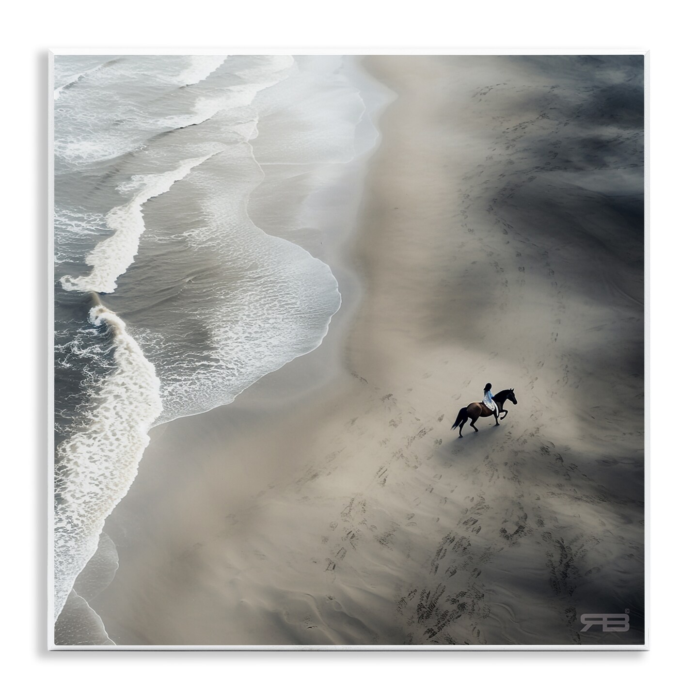 Stupell Industries Aerial Beach View Horse Wall Plaque Art Design by RB ...