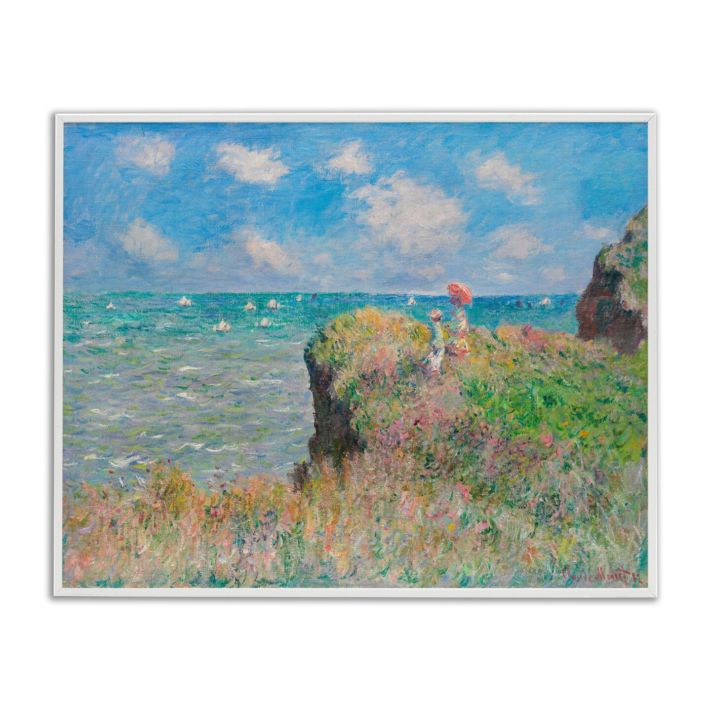 Stupell Industries Classic Monet Cliff Walk Framed Giclee Wall Art Design by one1000paintings