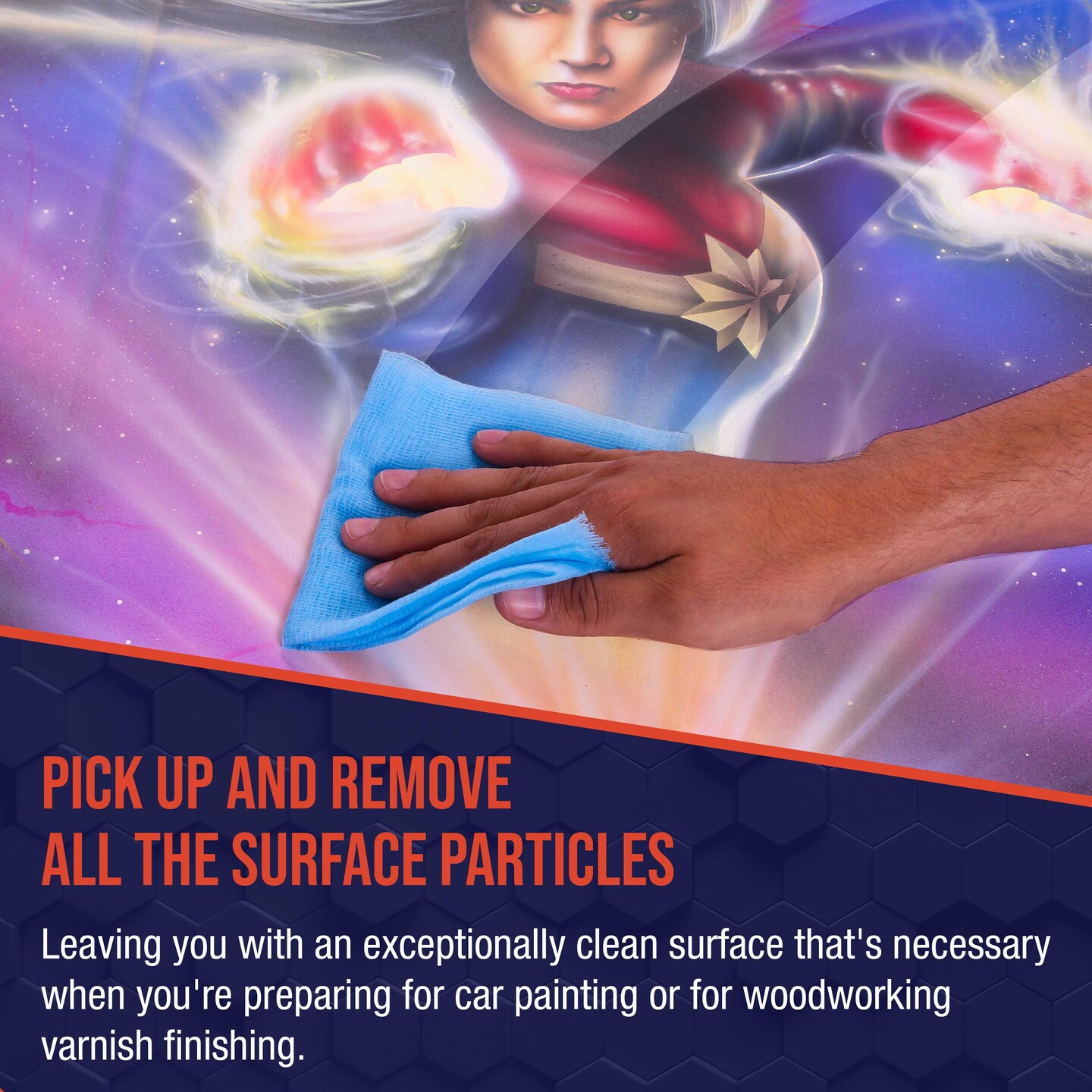 Pure Blue Superior Tack Cloths - Tack Rags (Box of 36) - Automotive Car Painters Professional Grade - Removes Dust, Sanding Particles, Cleans Surfaces - Wax and Silicone Free, Anti-Static