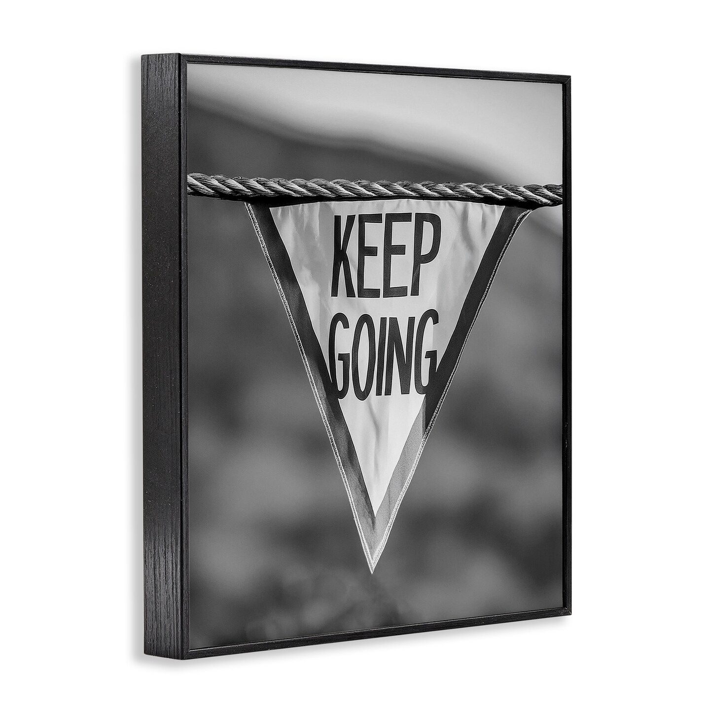 Stupell Industries Keep Going Pennant Framed Giclee Wall Art Design by Daphne Polselli