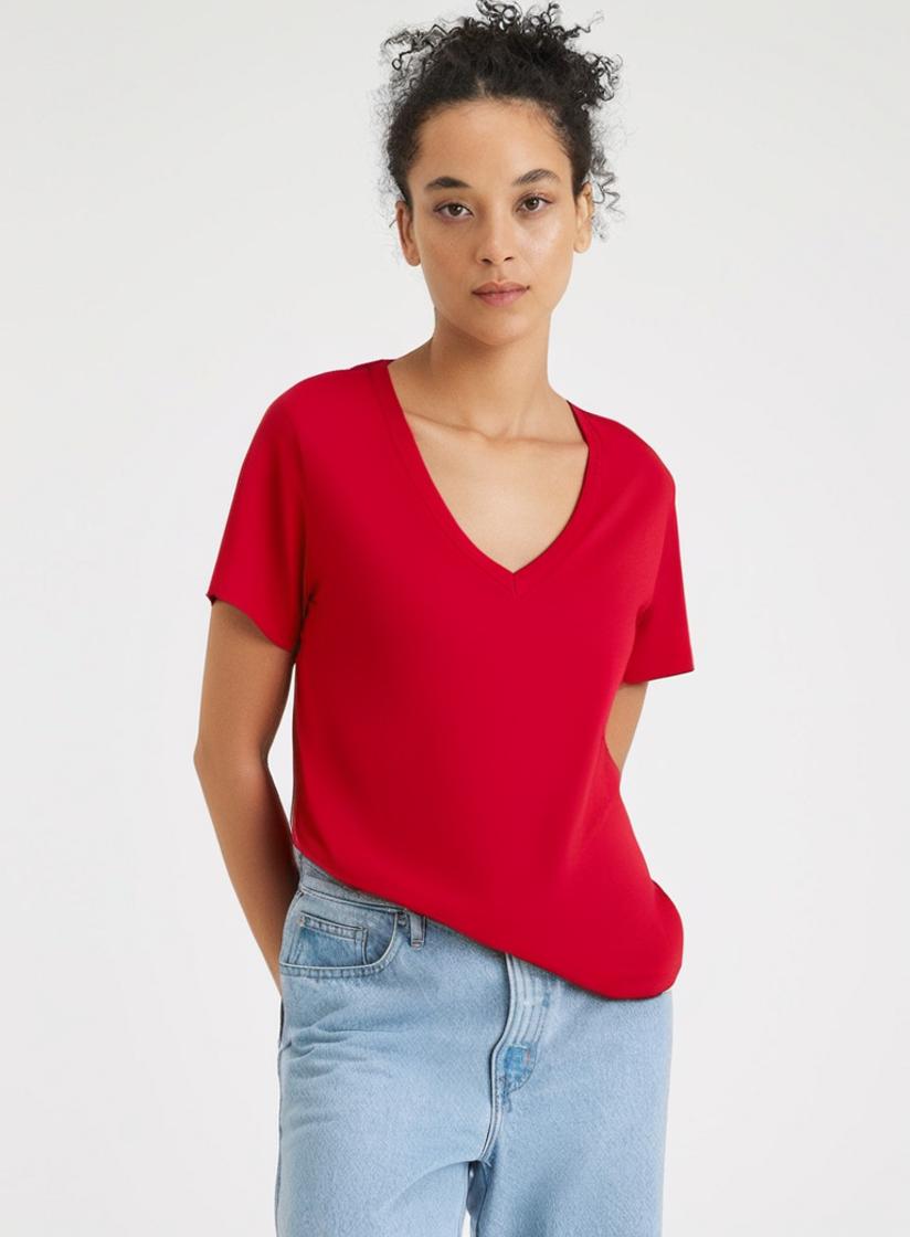 BELLA + CANVAS&#xAE; Women&#x2019;s Jersey Relaxed Short Sleeve V-Neck T-Shirt