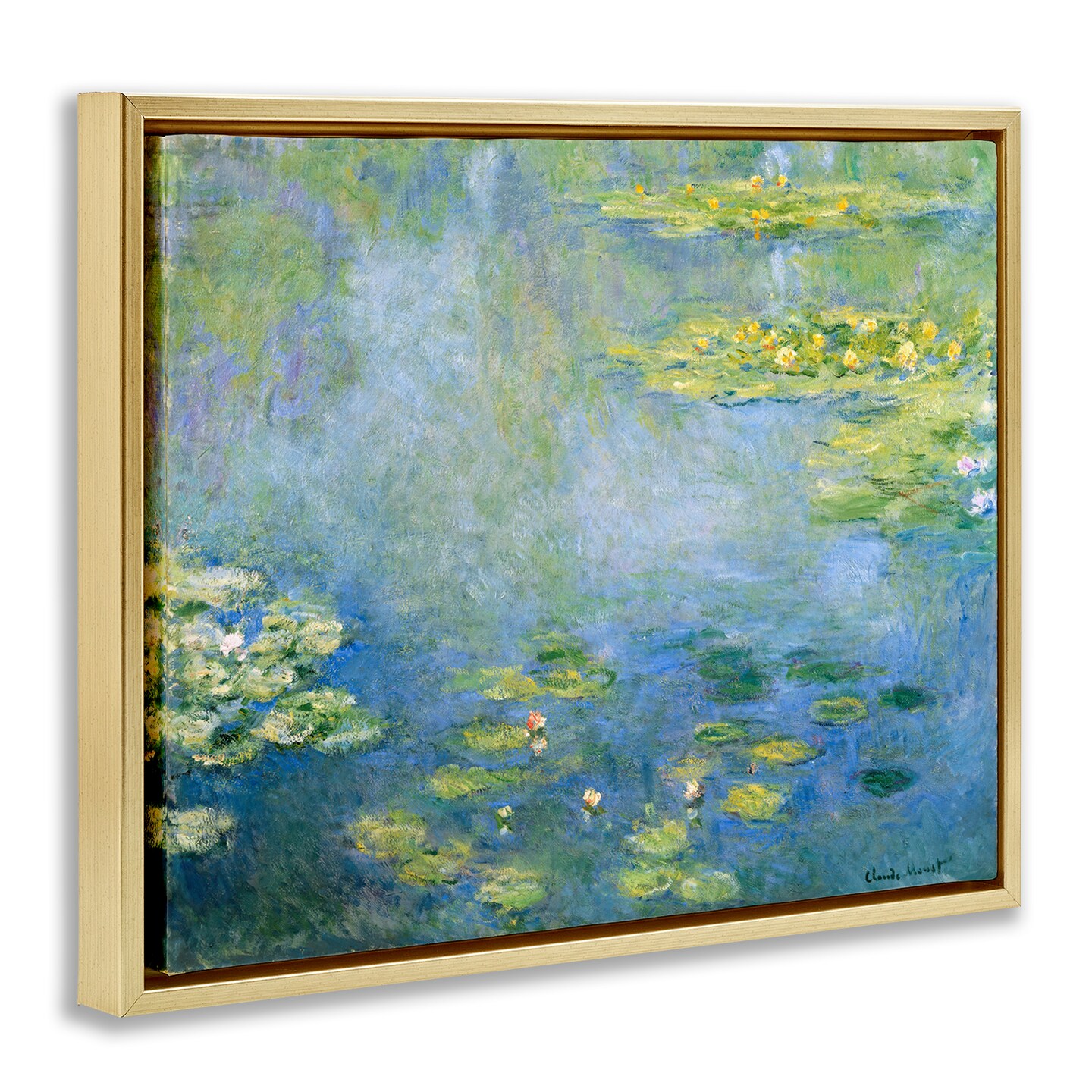 Stupell Industries Classical Monet Green Water Lilies Framed Floater Canvas Wall Art Design by one1000paintings