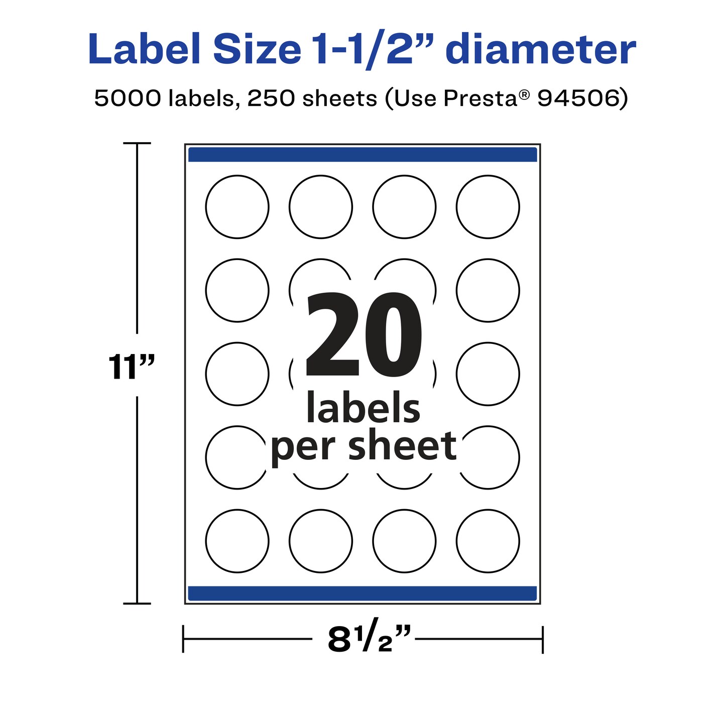 Avery Matte White Round Labels, 1.5&#x22; diameter