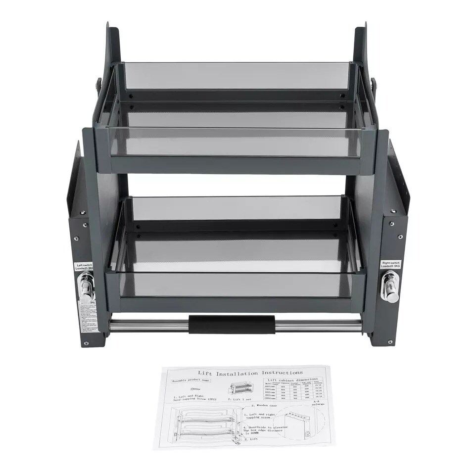 24 Inch Kitchen Pull Down Shelf Wall Cabinet Storage Organizer Convenient Heavy