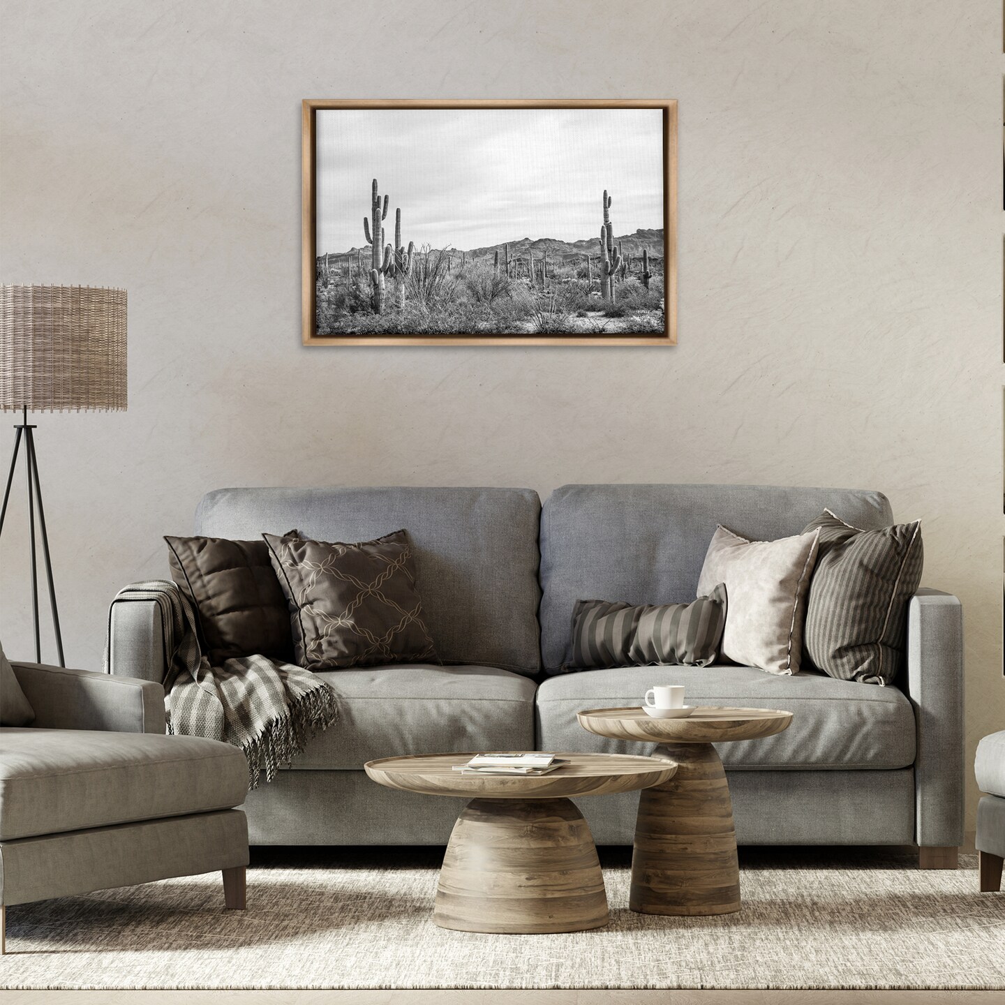 Stupell Industries Sonoran Desert Wonderland Framed Floater Canvas Wall Art Design by Nathan Larson