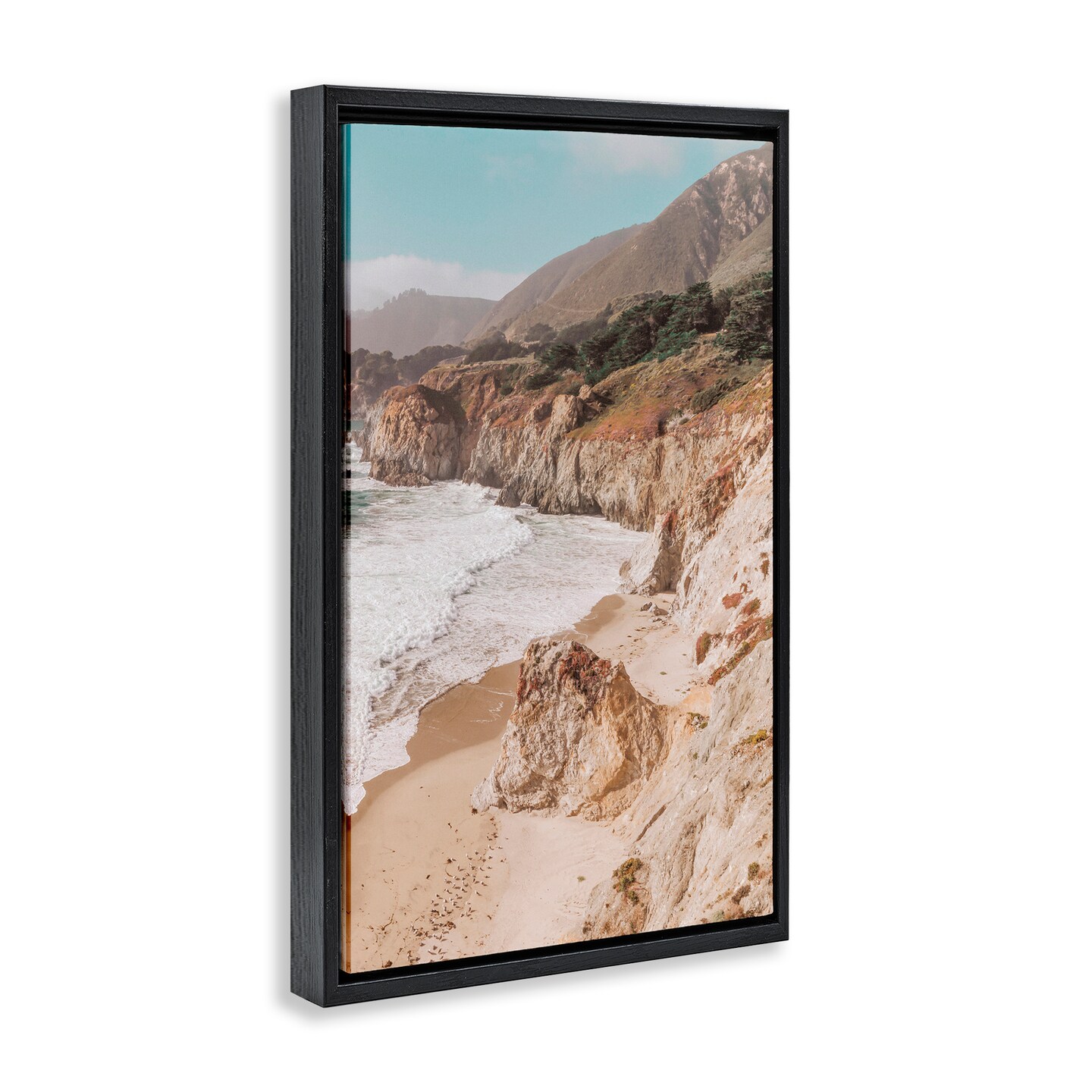 Stupell Industries Rocky Ocean Cove Framed Floater Canvas Wall Art Design by Nataly White