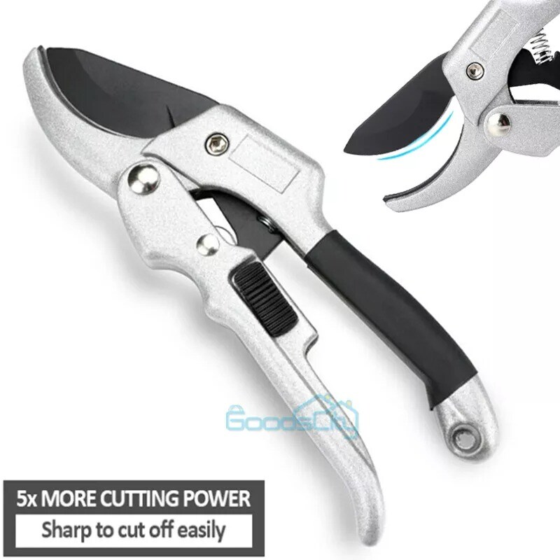 Professional Powerful Drive Ratchet Anvil Hand Pruning Shears, Garden Clippers