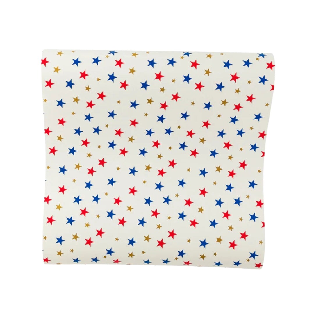 4th of July Red, White &#x26; Gold Star Table Runner - Patriotic Decor