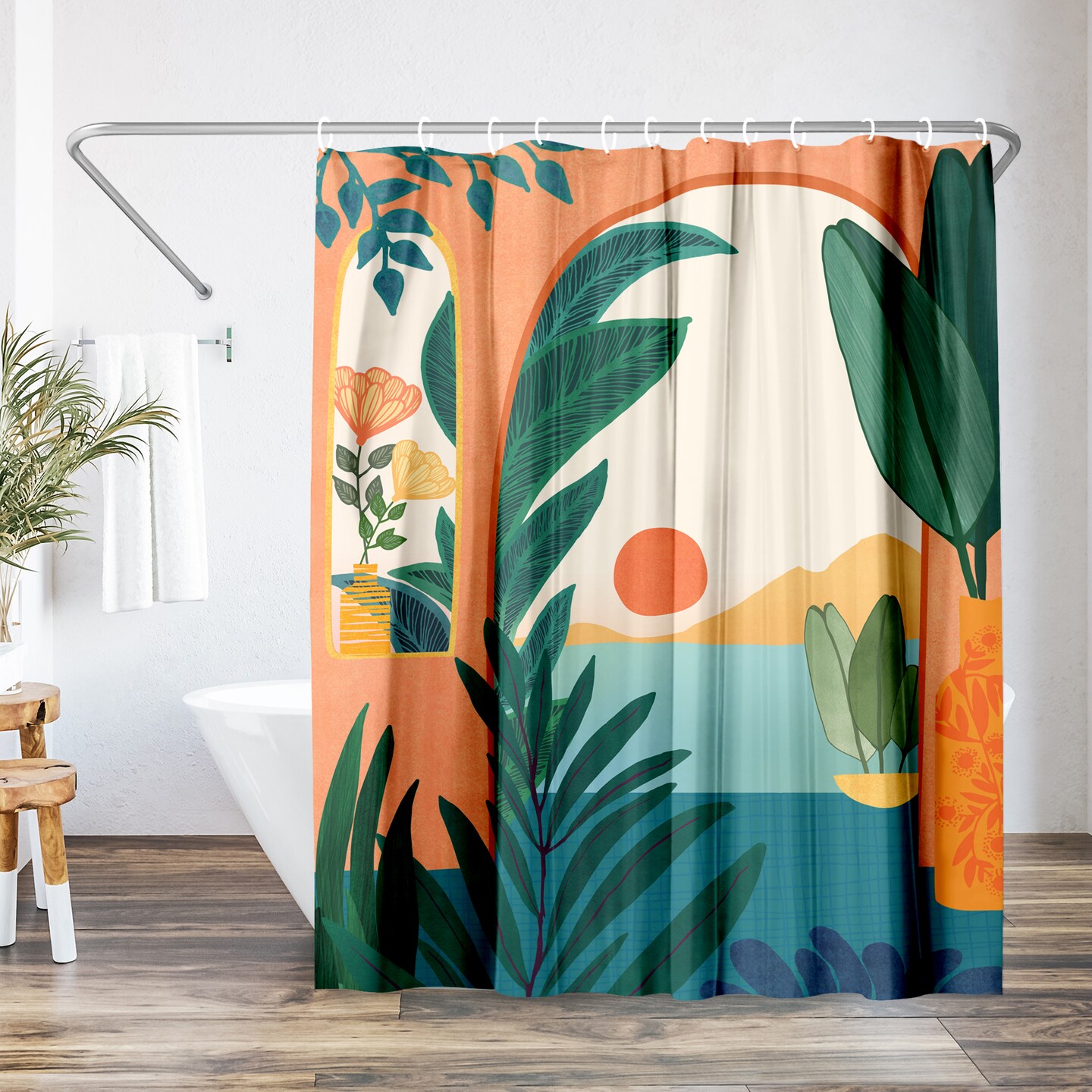 Americanflat 71" x 74" Shower Curtain, Ocean View by Modern Tropical