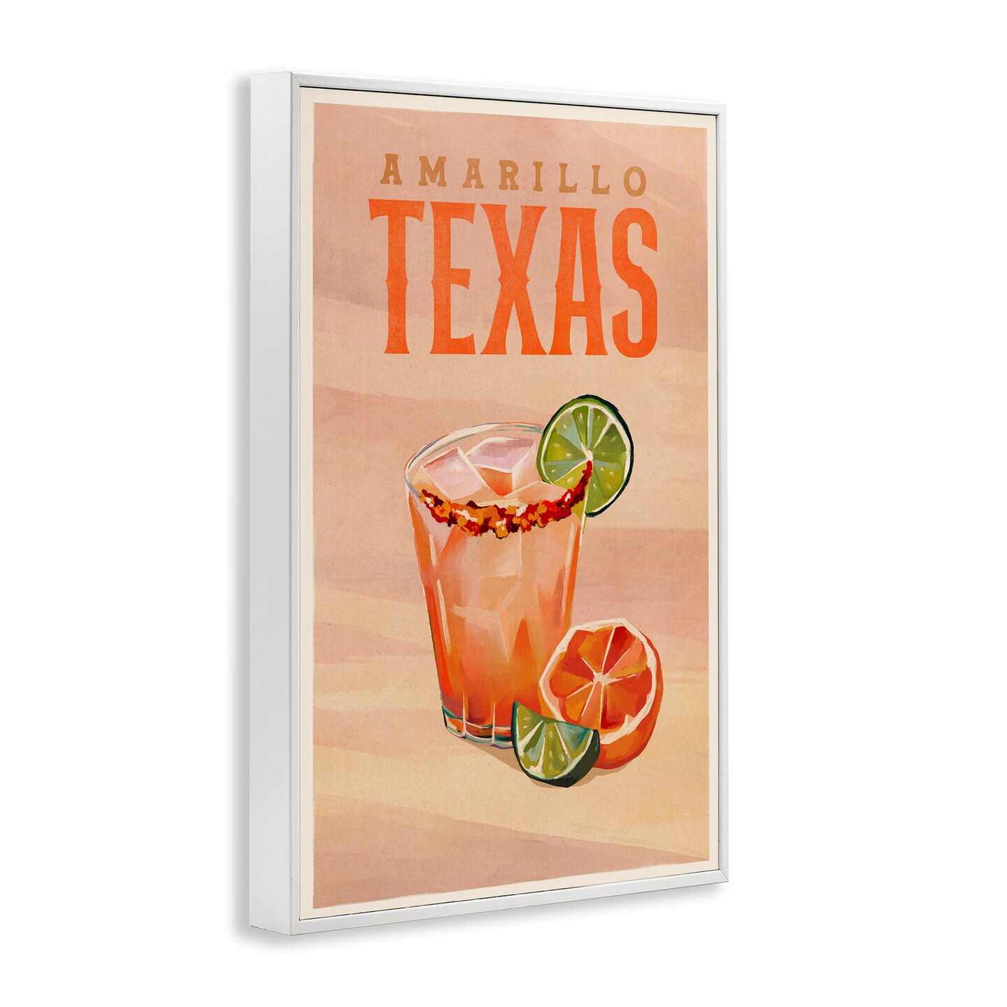 Stupell Industries Amarillo Texas Cocktail Framed Giclee Wall Art Design by The Whiskey Ginger