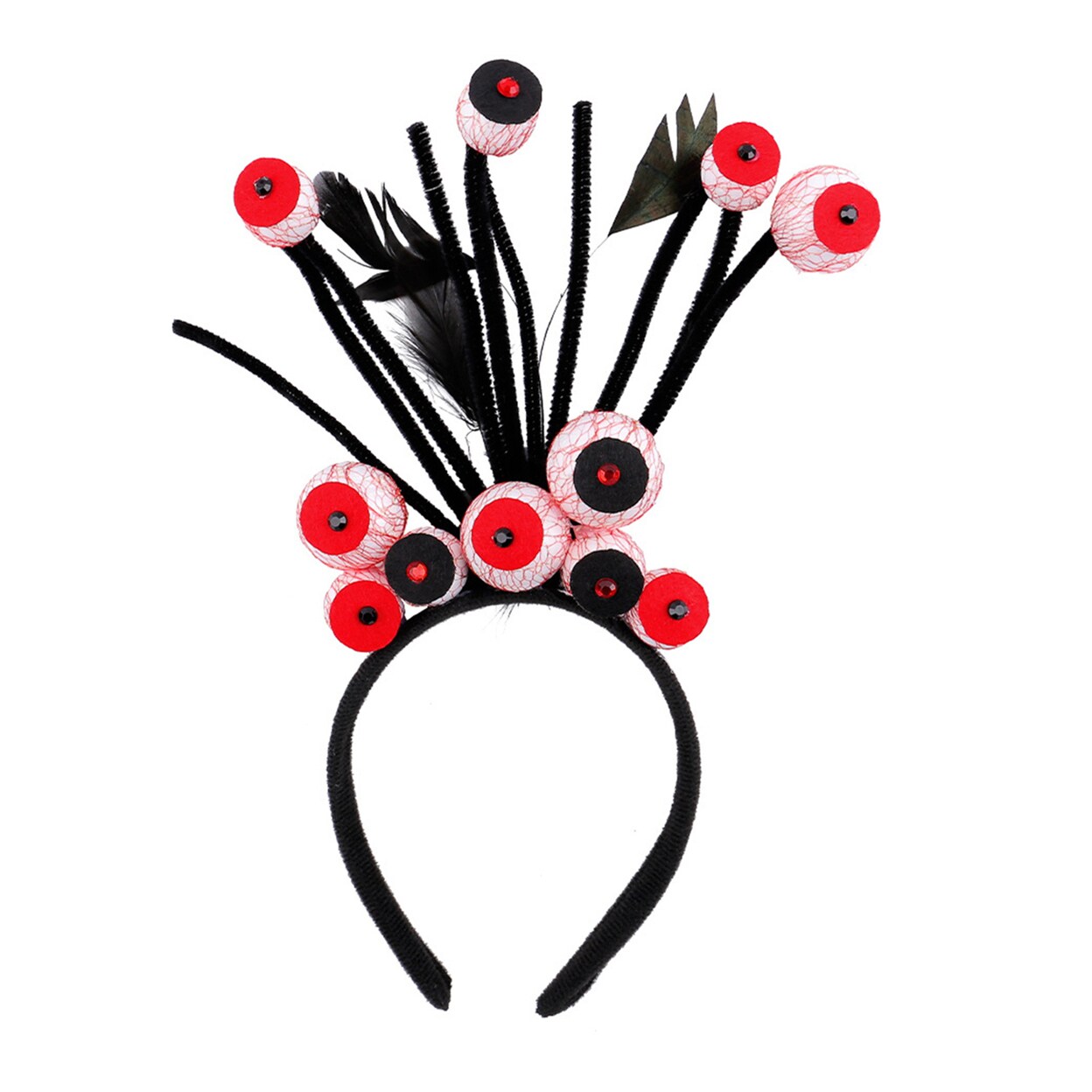 Halloween Eyeball Headband Bloodshot Eye Crow Tombstone Skull Hairband Horror Party Headdress Women Hair Hoop Accessory