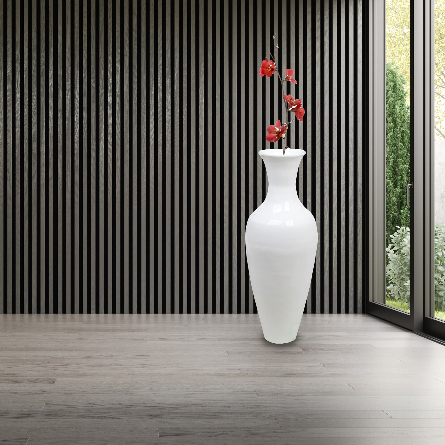 Uniquewise Tall Floor Vase, 37 Inch Bamboo Vase, Modern Vase for Dining, Living Room, Entryway, Large Flower Holder, Classic Floor Vase for Home Decor