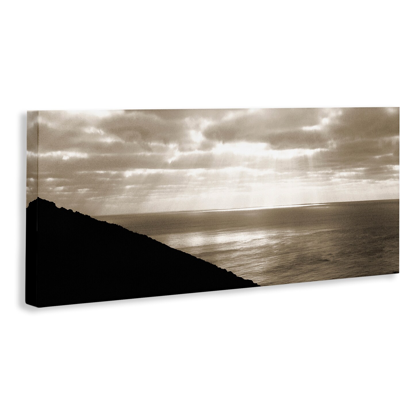 Stupell Industries Sepia Rays on Beach Canvas Wall Art Design by Noah Bay