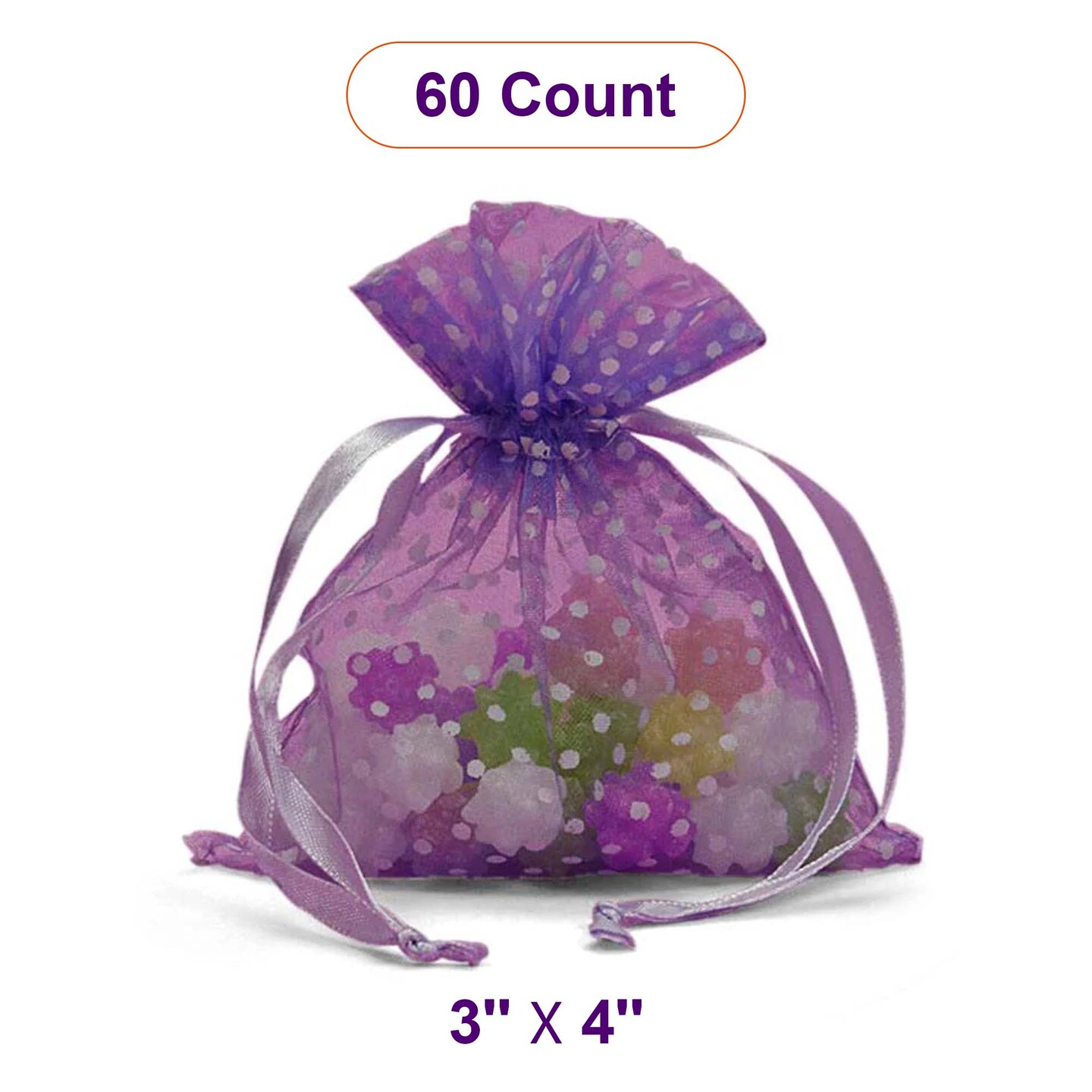Polka Dot Organza Bag 3&#x22; x 4&#x22; Chic Gift Packaging