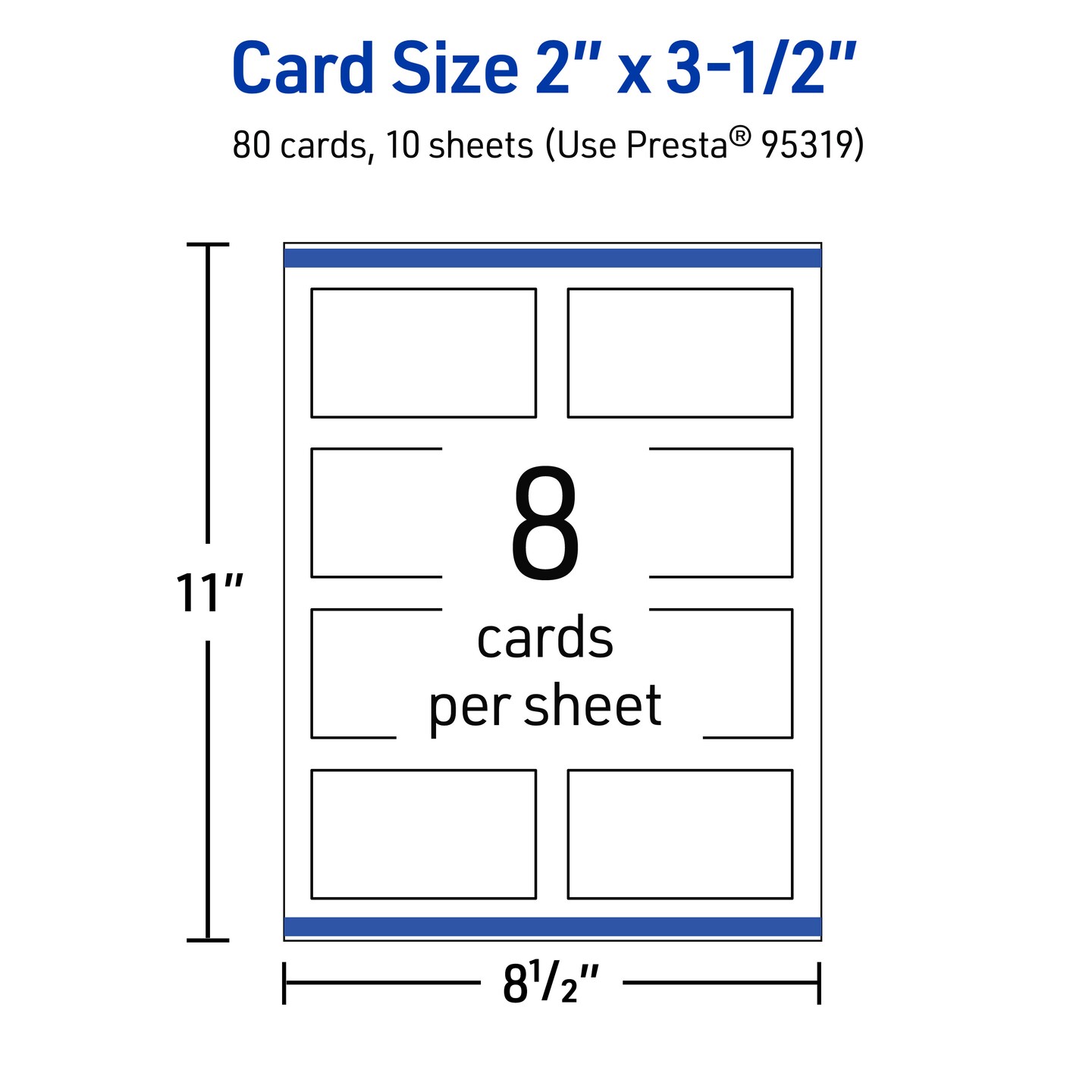2&#x22; x 3-1/2&#x22; Rectangle, Glossy White Business Cards