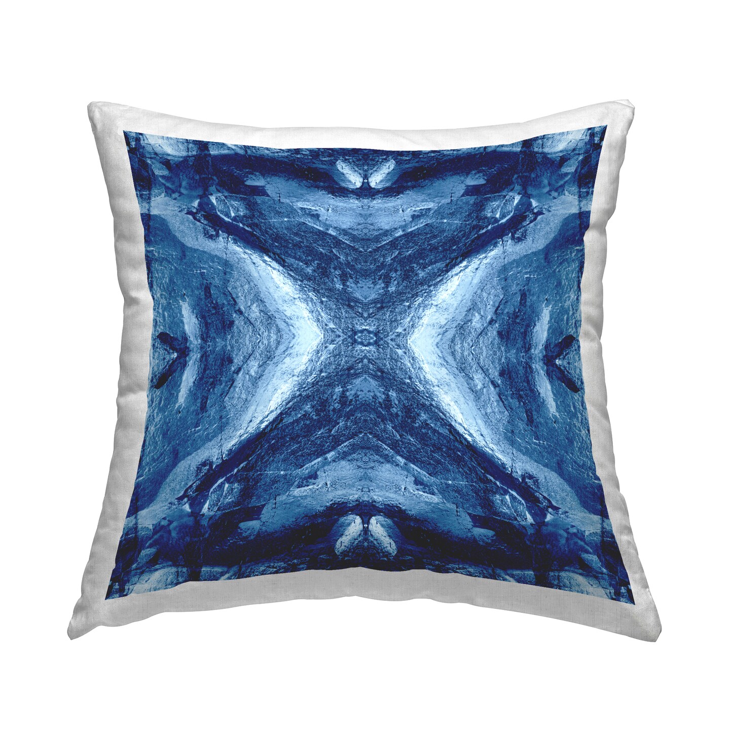 Rustic Mirrored Motif Decorative Printed Throw Pillow Design by Elspeth Helen Meabank Perkin, 18 x 7 x 18