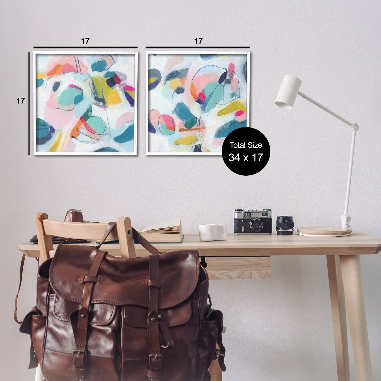 Stupell Industries Eye-catching Abstract Pastels 2 pc Framed Giclee Wall Art Set Design by June Erica Vess