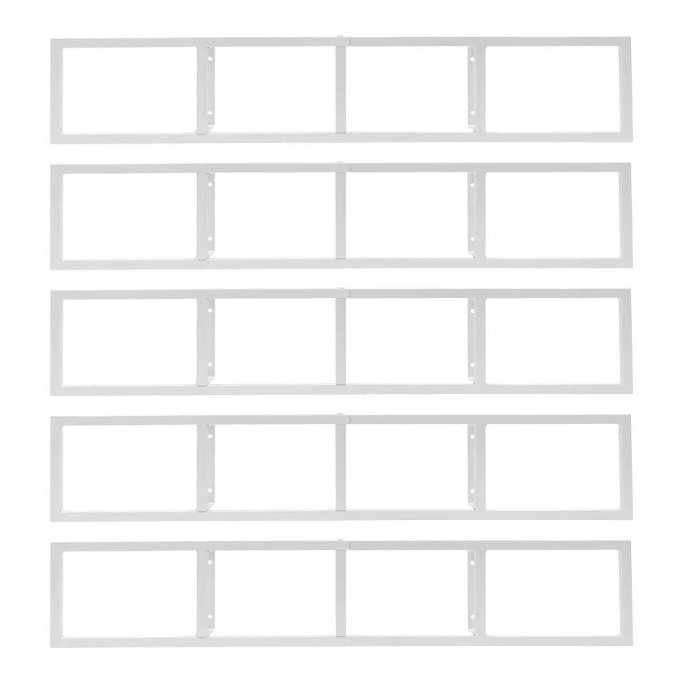 5 PCS Wall Mount Media Storage Rack CD DVD Organizer Metal Floating Shelf White