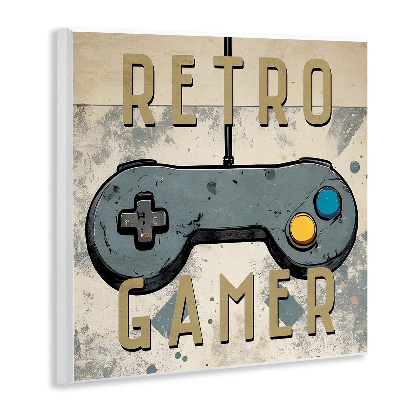 Stupell Industries Retro Gamer Controller Wall Plaque Art Design by Kim Allen