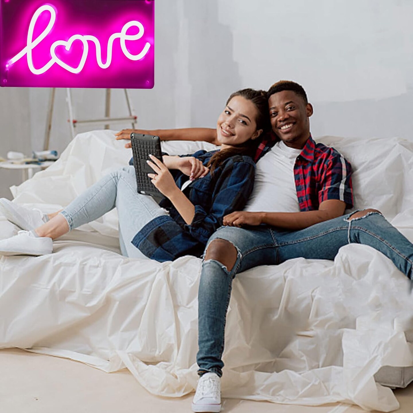 Valentines Day Decor Love Neon Sign Pink Room Decor Neon Signs for Wall Decor Led Light Sign Wedding Gifts Dorm Decor Christmas Decorations