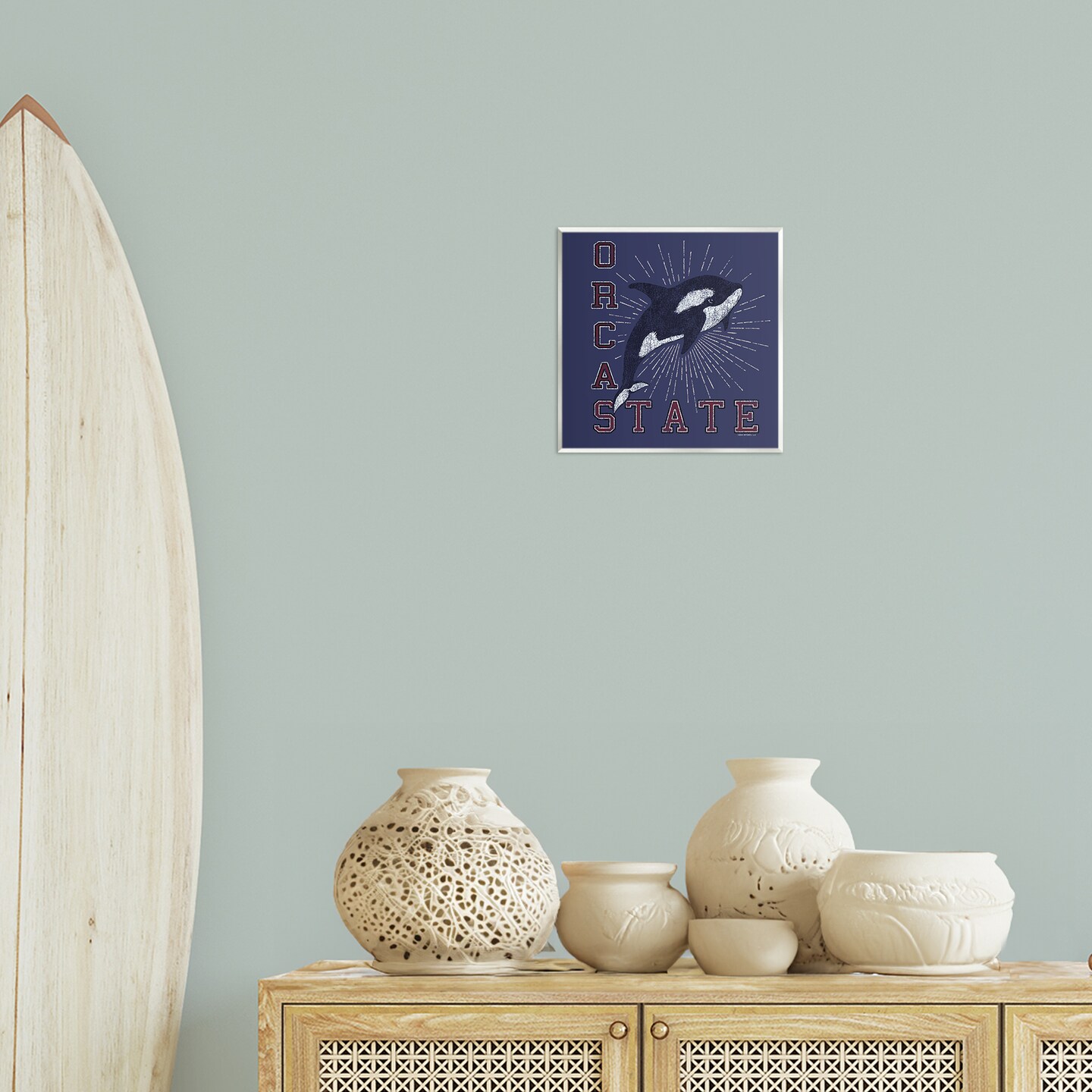 Stupell Industries Orca State Varsity Wall Plaque Art Design by Spirit Animals/Life Is High
