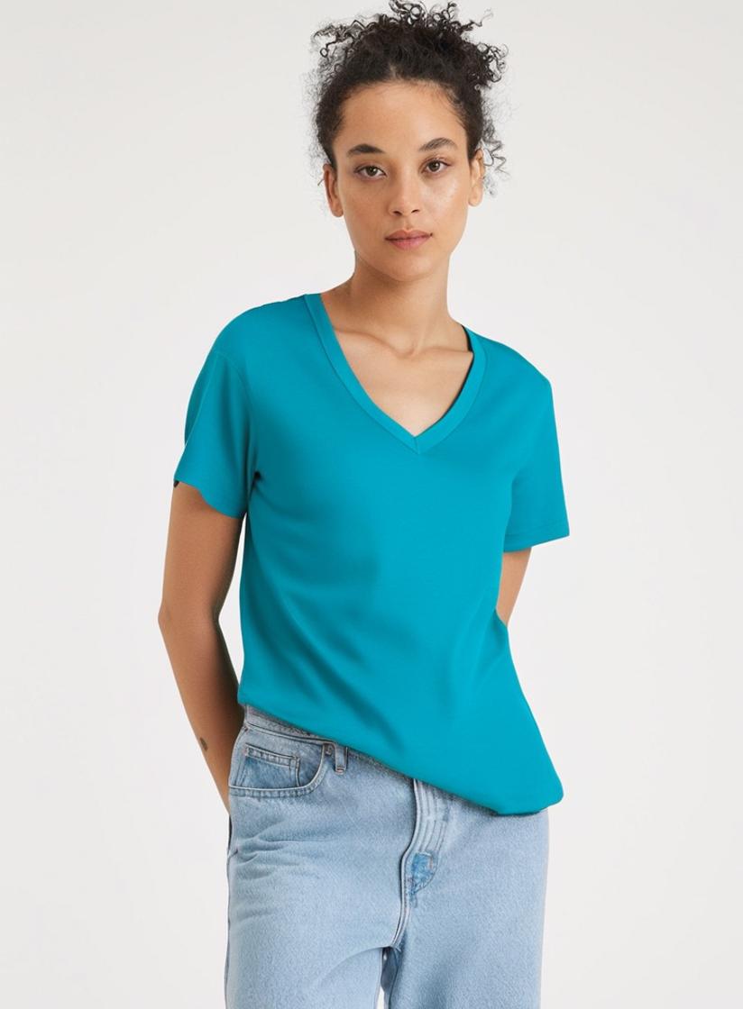 BELLA + CANVAS Women’s Relaxed Short Sleeve V-Neck T-Shirt for Casual Style & Custom Print Feminine Tee