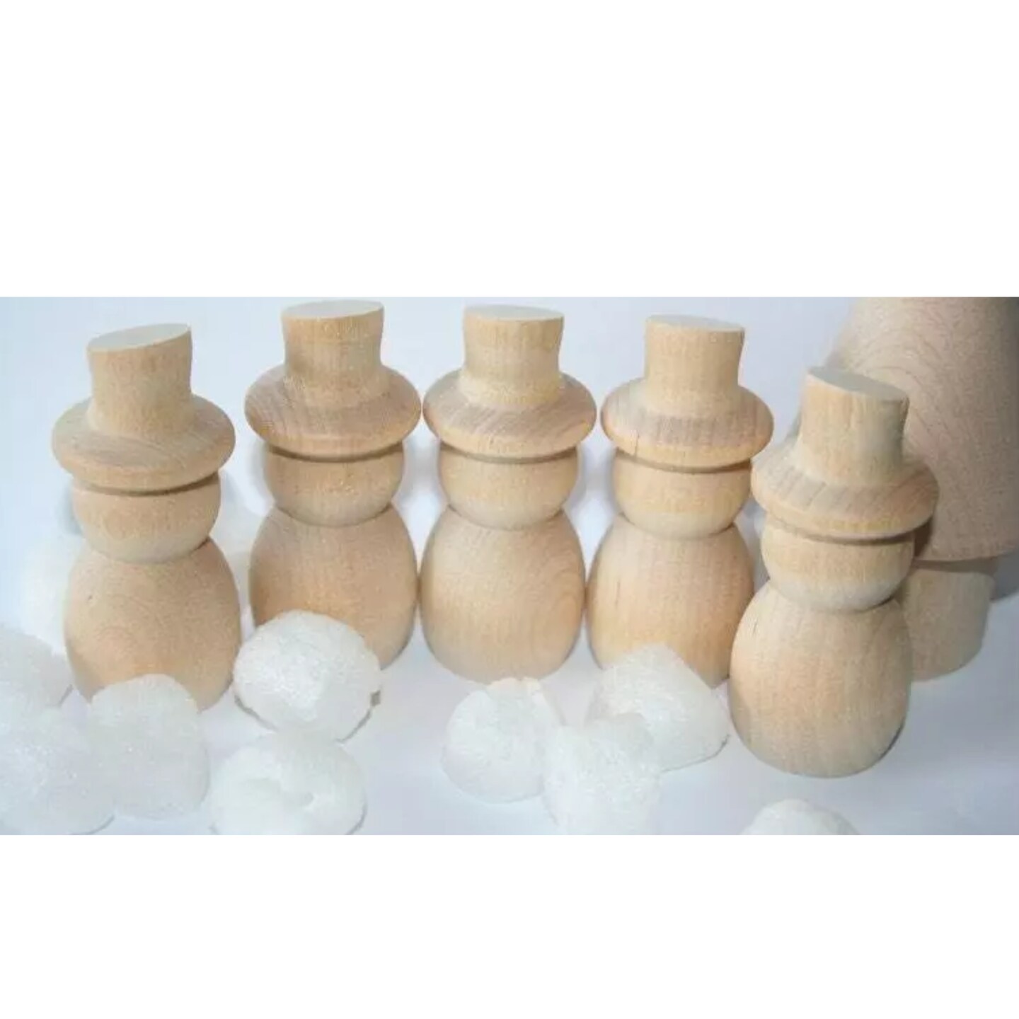 Kitcheniva 5 Pcs Wood Paintable Snowmen Wood Cutouts Craft DIY 2-7/8"