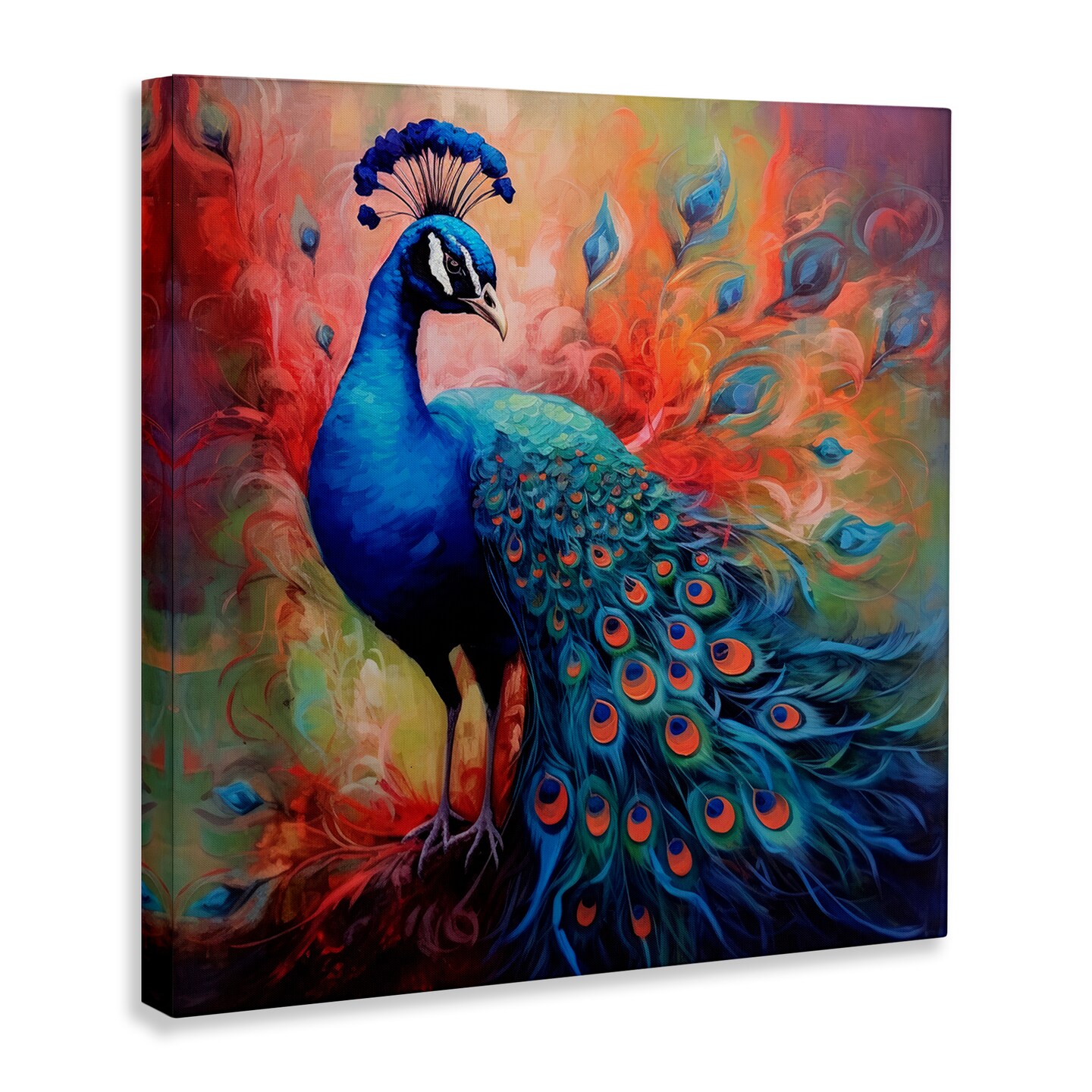 Stupell Industries Feathered Fantasy Peacock Canvas Wall Art Design by Lazar Studio