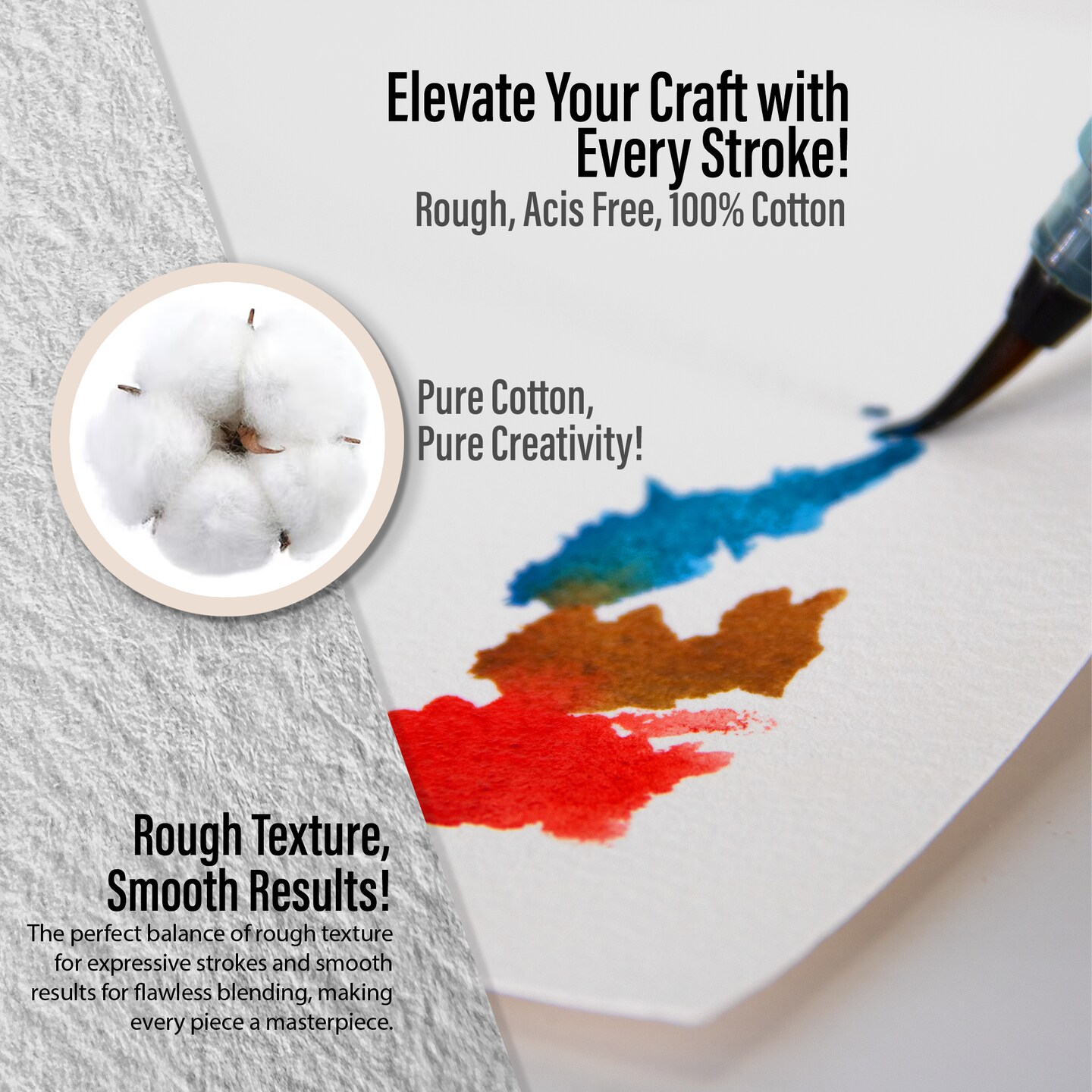 Pintar Watercolor Paper Block, 100% Cotton, 140lb/300gsm, Rough Grain, 20 Sheets, 5&#x22;x7&#x22; Paper Pad | Watercolor Book for&#xA0; Gouache, Oil and Drawing - Water Color Paper Pad for Painting &#x26; Sketching