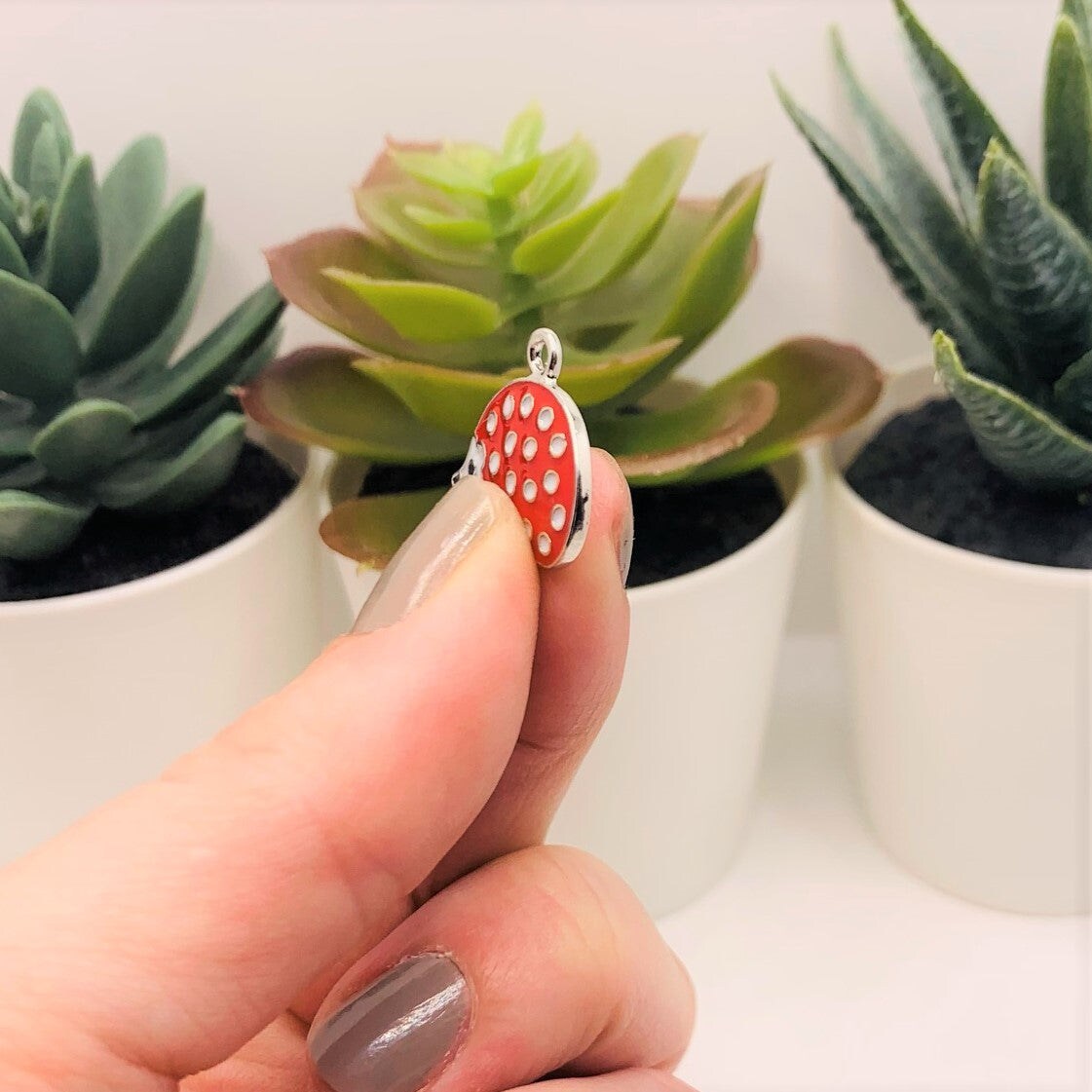 4, 20 or 50 Pieces: Red Enamel Hedgehog Charms