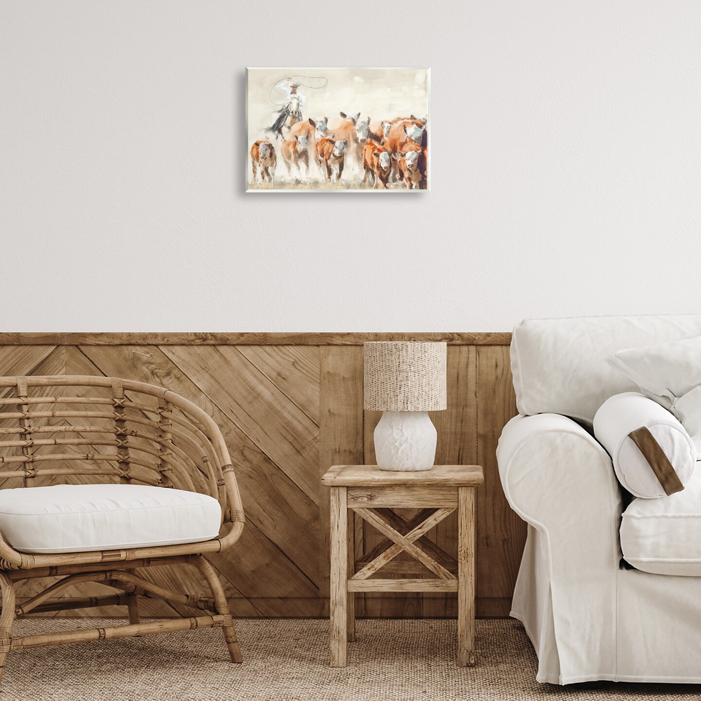 Stupell Industries Cowboy Cattle Roundup Wall Plaque Art Design by Nina Blue